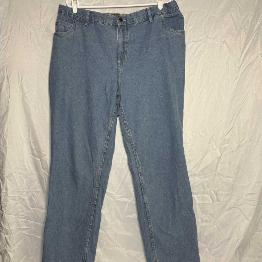 Woman Within Blue Straight Leg Jeans